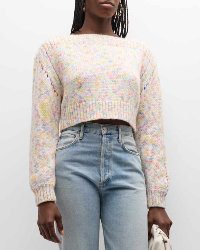 Larson Multicolor Cropped Cotton Pullover Top